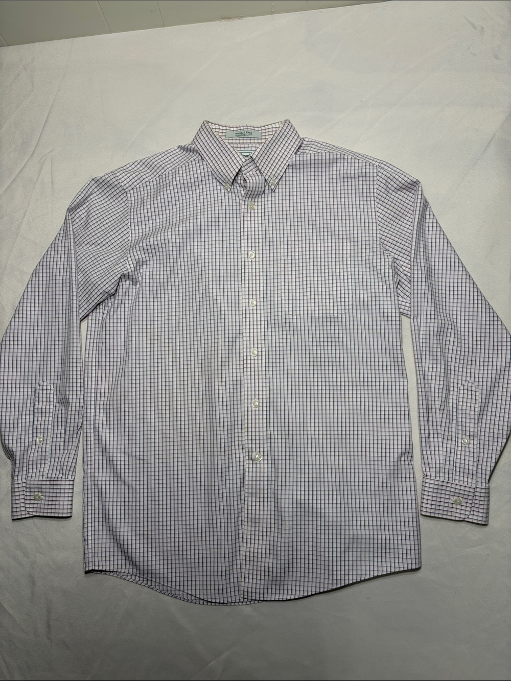 L.L. Bean Men's Button-Down Check Shirt - Pink & Blue